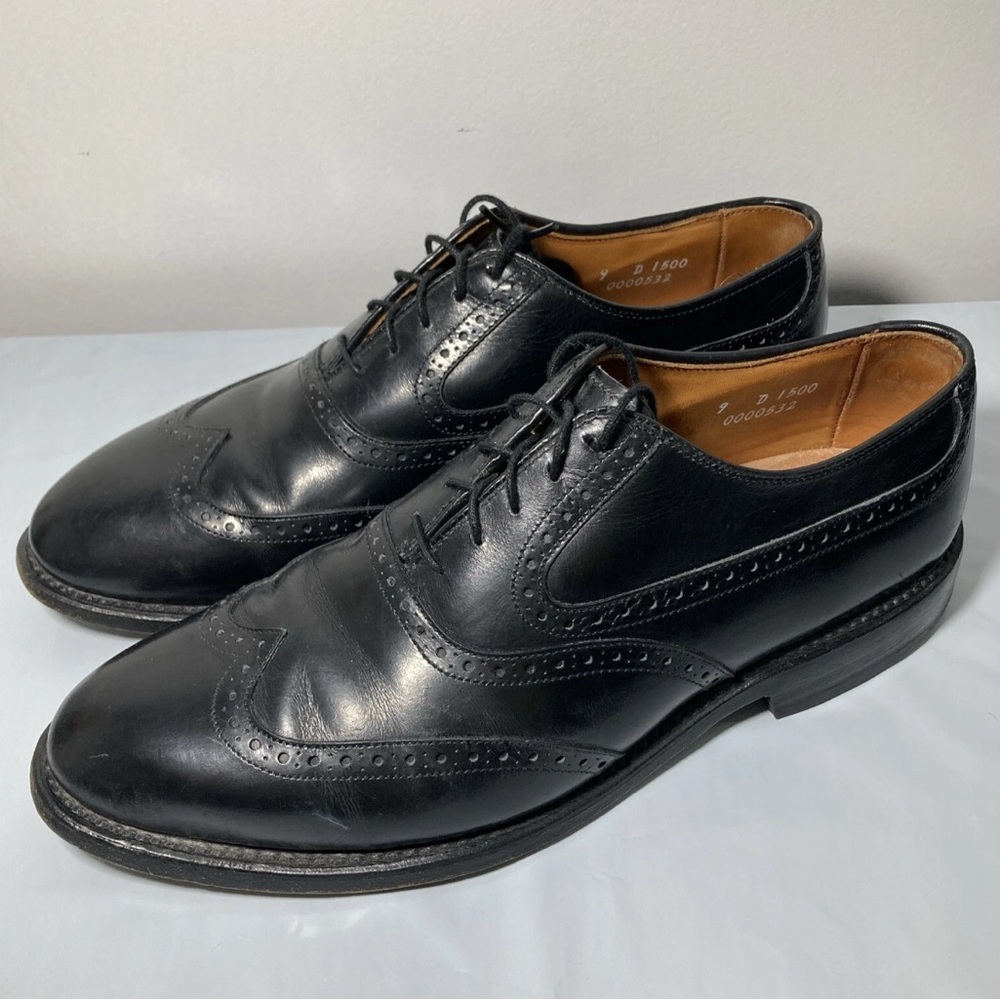 Allen Edmonds Birmingham Black Oxford Dress Shoes with Brogue Detailing